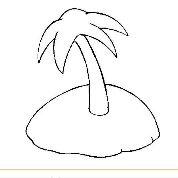 Coconut tree simple strokes