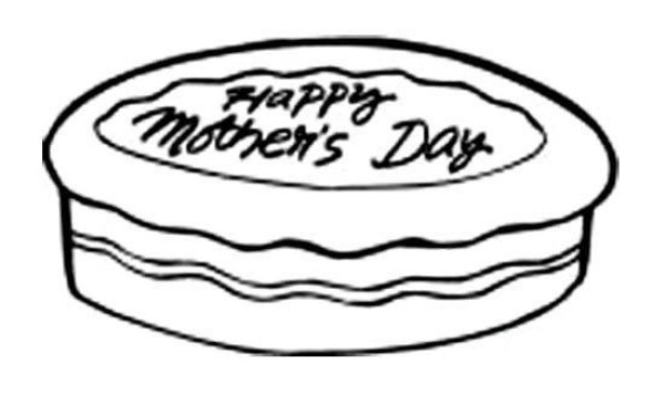 Mothers Day Cake Simple Drawing Picture