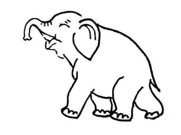 Childrens simple drawing pictures of elephants