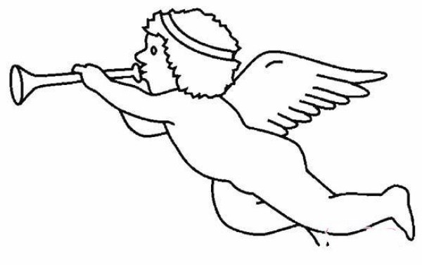 Simple drawing pictures of cute little angels for children