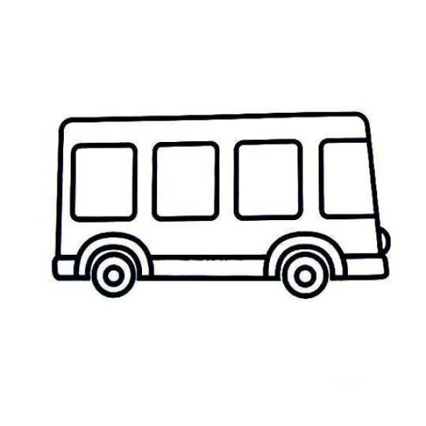 Simple drawing of small bus for children