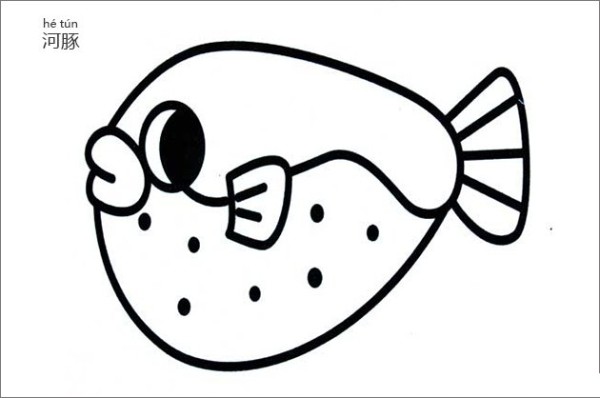 Simple strokes of pufferfish pictures