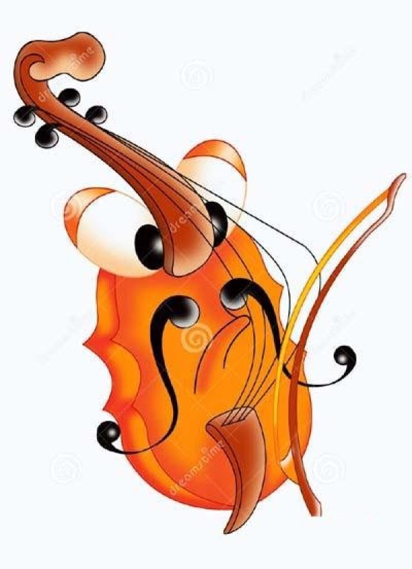 Childrens color cartoon violin simple drawing picture