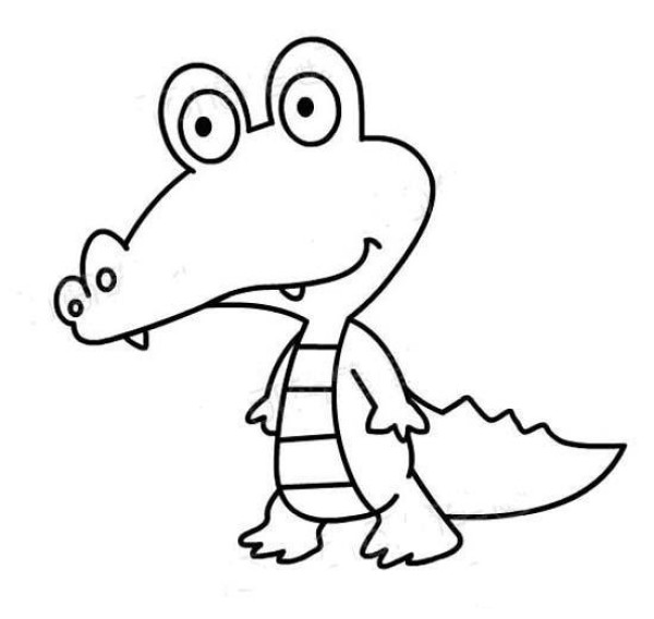 Primary school student cartoon crocodile simple drawing picture