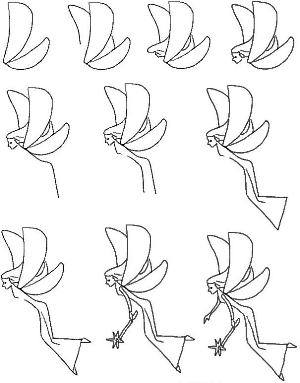 How to draw a fairy with simple strokes