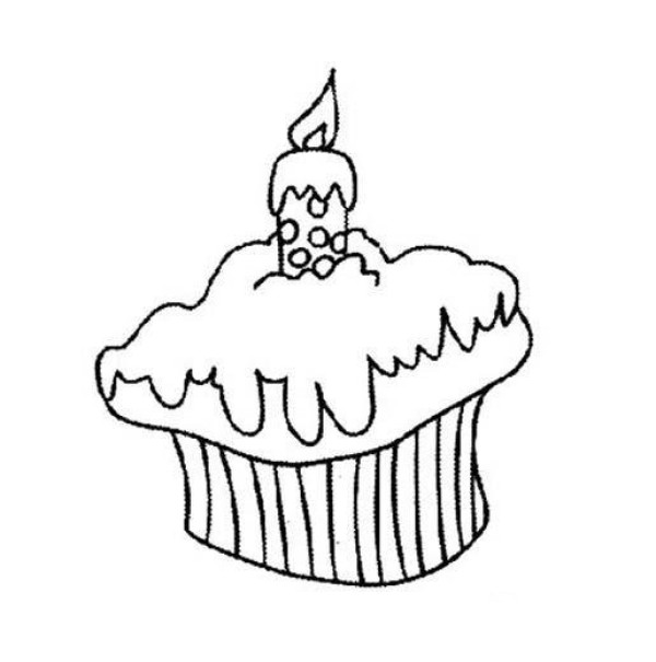 Simple drawing about cream cake