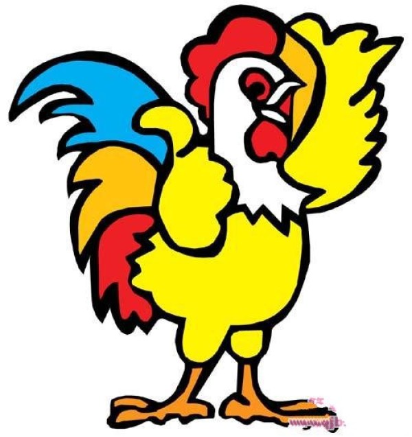 Childrens color cartoon big rooster simple drawing picture