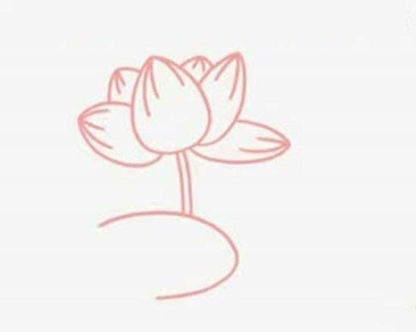 Childrens simple drawing: Lotus