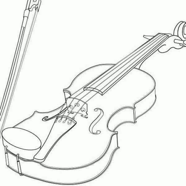 Hand drawn violin simple strokes picture