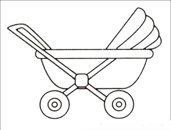 Simple strokes of baby stroller