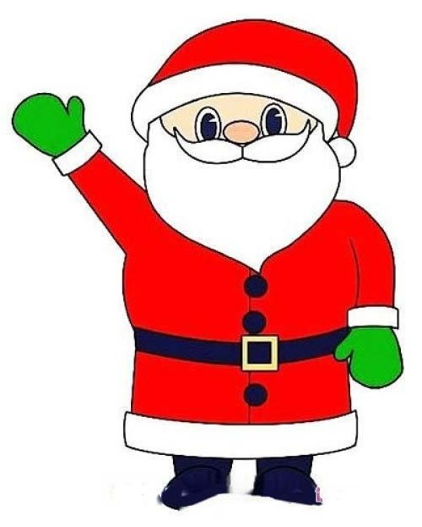 Colorful Santa Claus simple drawing pictures