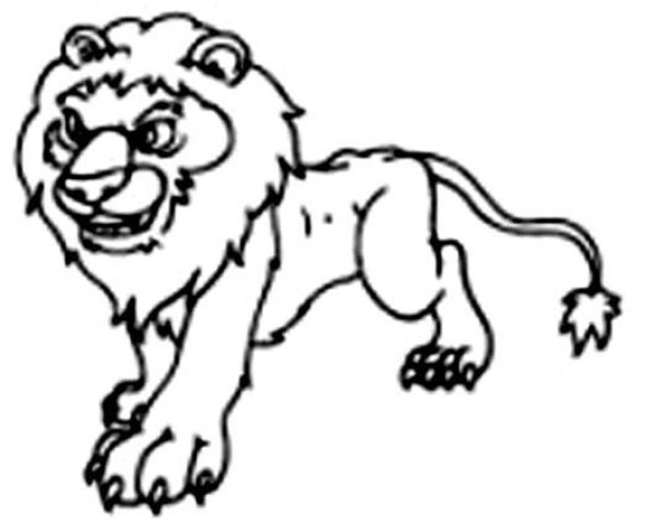 Mighty lion simple strokes picture