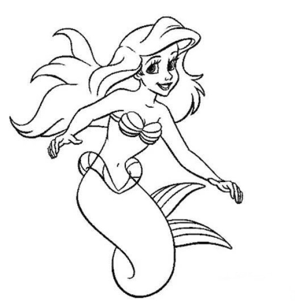 Disney Mermaid Simple Drawing Picture