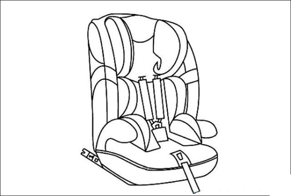 Simple drawing of child safety seat