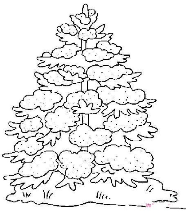 A complete picture of childrens simple drawings of Christmas trees