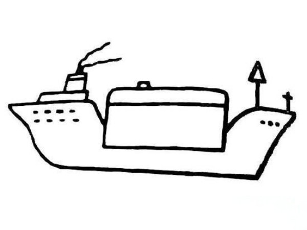 Childrens simple drawing: ship