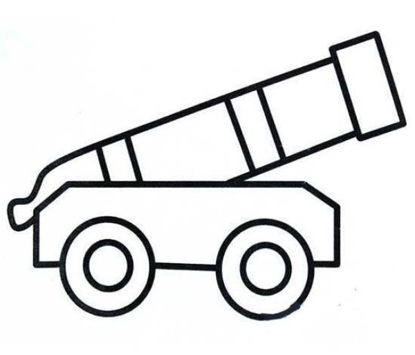 Cannon truck simple drawing picture