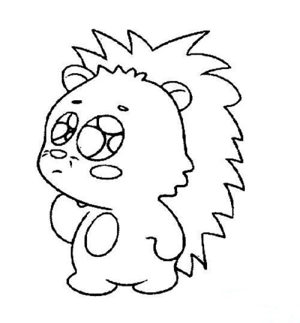 Cartoon Hedgehog Simple Drawing Picture for Children