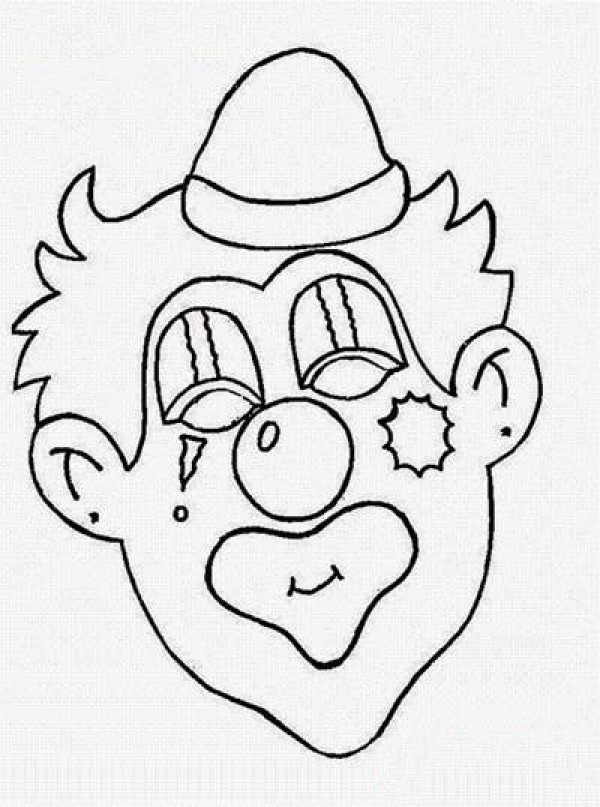 Kindergarten clown face simple drawing picture