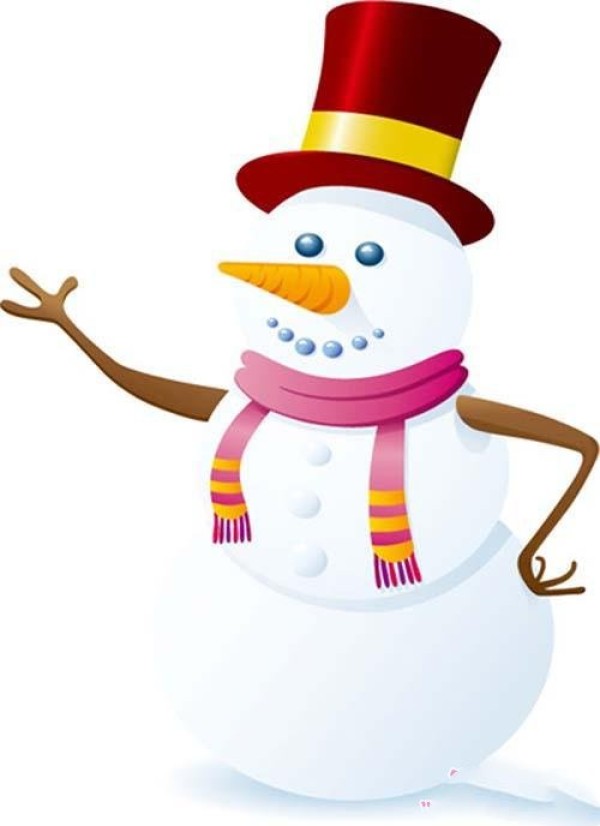 Simple drawing of snowman for children to color