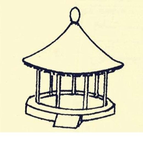 A complete collection of simple drawing pictures for children to enjoy the pavilion with rounded corners