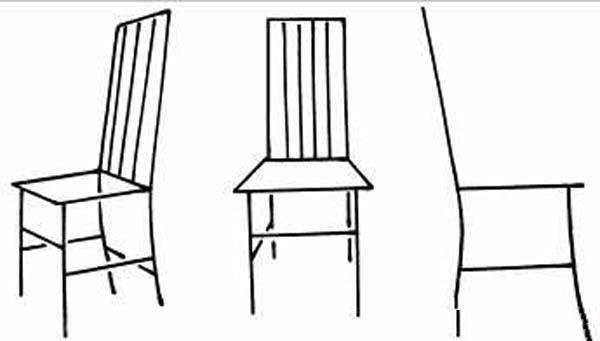 A collection of pictures of childrens simple drawings of chairs from various angles