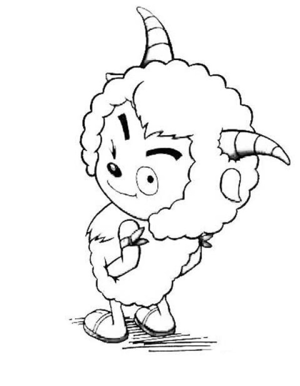 Super cute cartoon boiling sheep simple drawing picture