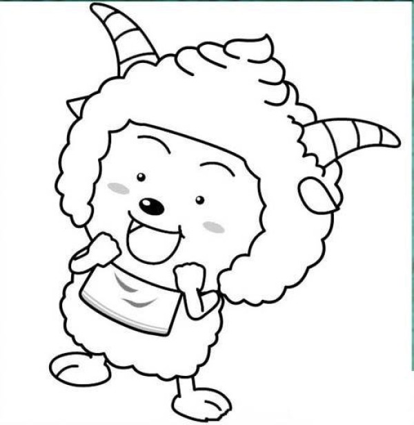 Cartoon lazy sheep simple drawing picture