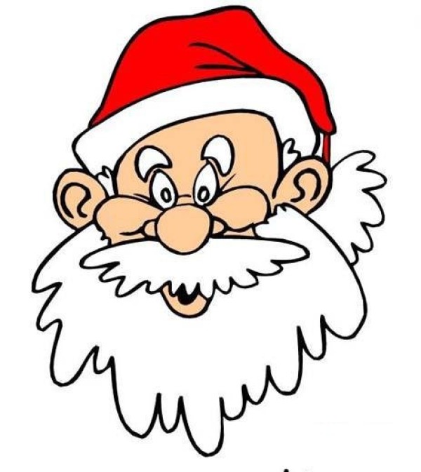 Simple drawing of colorful Santa Claus avatar