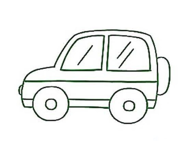 Childrens simple drawing: jeep