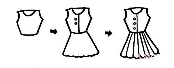 Steps to draw a skirt in simple strokes: How to draw a skirt