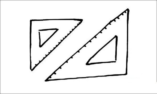 Triangle ruler simple strokes