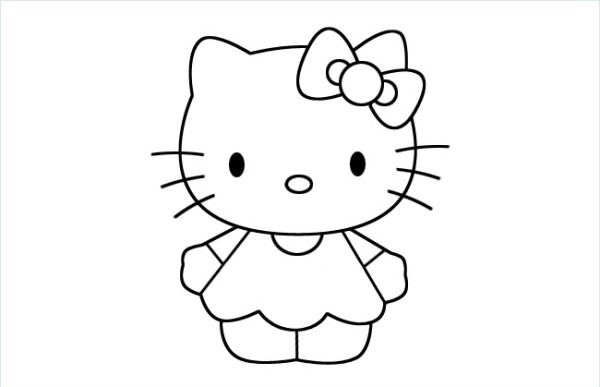 Cute Hello Kitty Cat Simple Drawing Picture