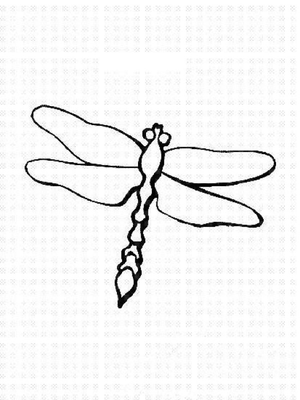 Childrens simple drawing: dragonfly