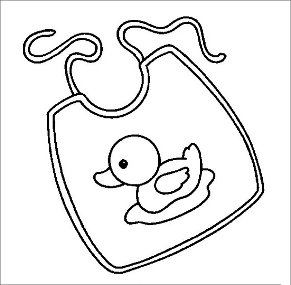 Simple drawing of childrens saliva towel