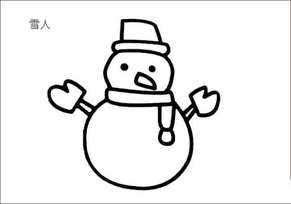 Simple strokes of snowman