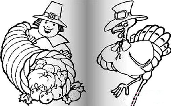 Childrens simple drawing pictures of Thanksgiving