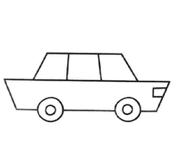 Childrens simple drawing: car