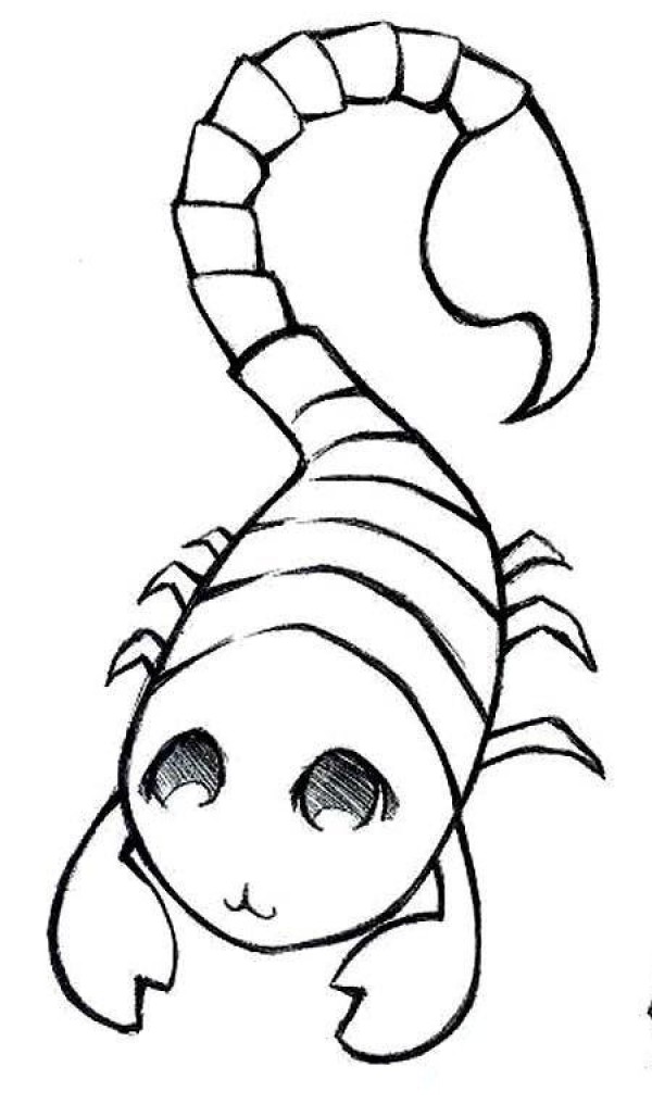 Childrens cute cartoon scorpion simple drawing picture