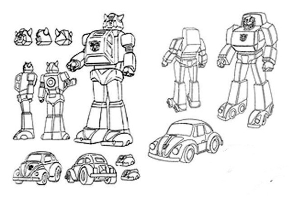 A complete collection of simple drawing pictures of Transformers Autobots in kindergarten