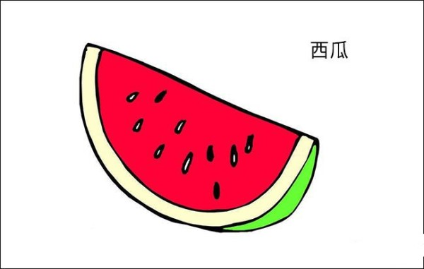 How to draw a watermelon with simple strokes