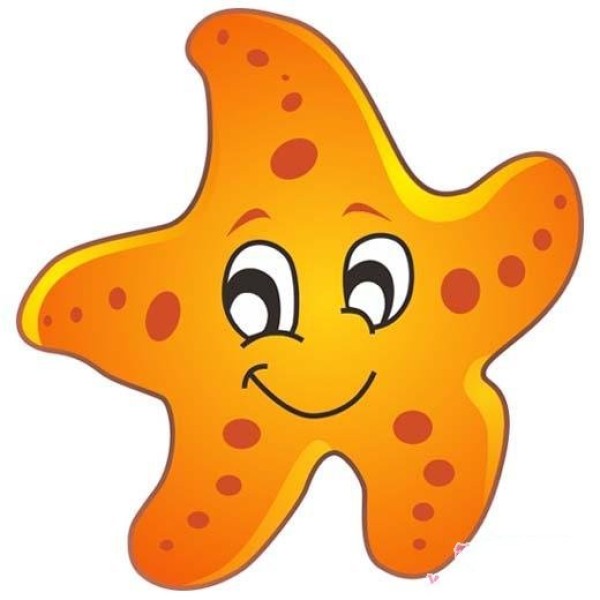 Cute colorful starfish simple drawing picture