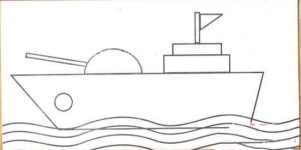 Childrens simple drawing pictures of battle warships