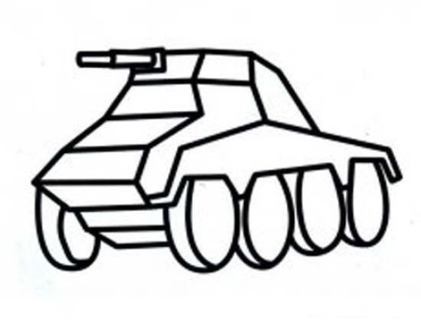 Childrens simple drawing pictures of future armored vehicles