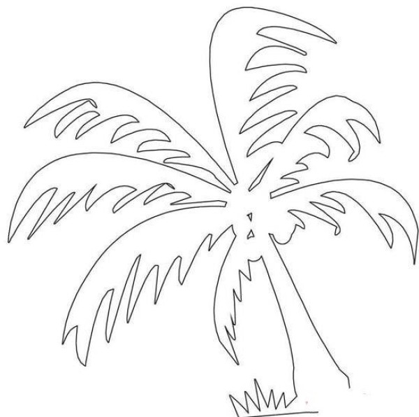 Hainan coconut tree simple strokes