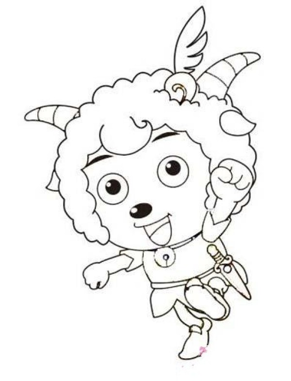 Childrens simple drawing of Pleasant Goat