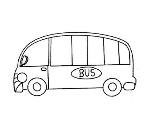 Simple drawing of childrens bus