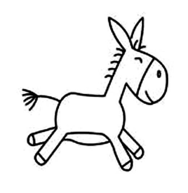 Childrens cute little donkey simple drawing picture