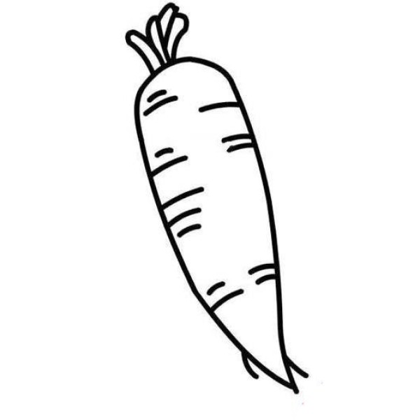 Childrens simple drawings of vegetables: radish