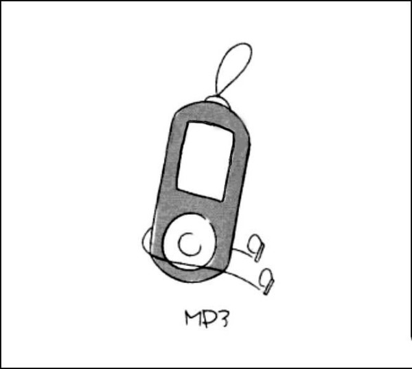 MP3 player simple drawing